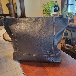 The SAK Brown Pebbled Leather Hobo Shoulder Bag Purse Medium Shoulder Strap